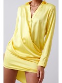 Yellow shirt dress with ruffles FG641 - Online store - Boutique